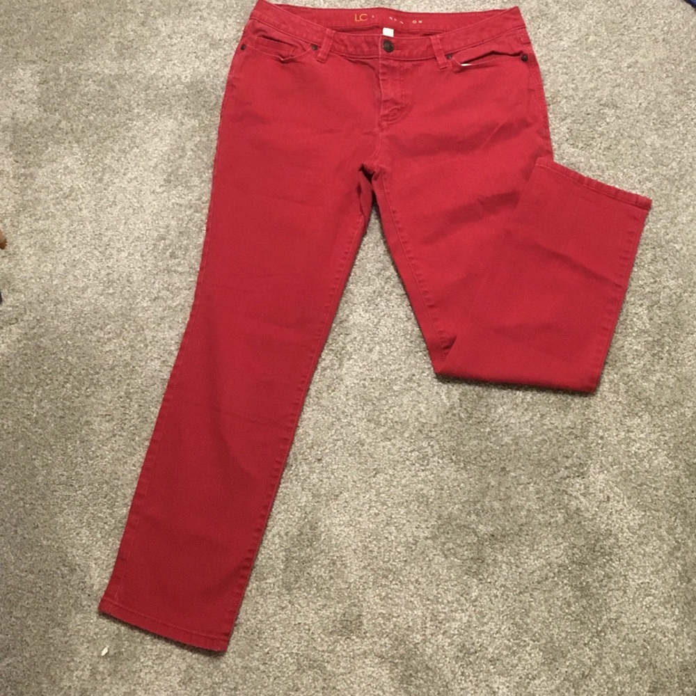 Lauren Conrad Red Slim Cut Jeans